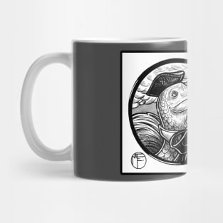 Alice in Wonderland and The Dodo - Black Outlined Design Mug